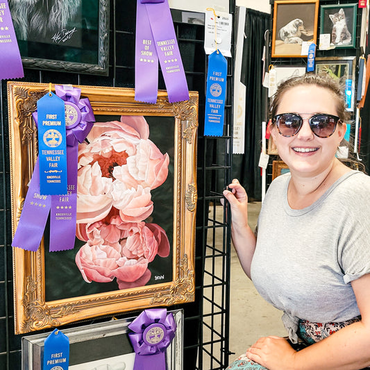 Elysium Original Peony Acrylic Painting