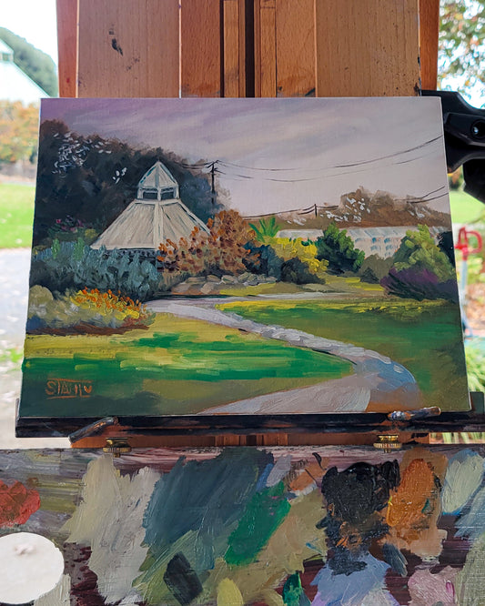 UTK Botanical Gardens Original Plein Air Oil Painting
