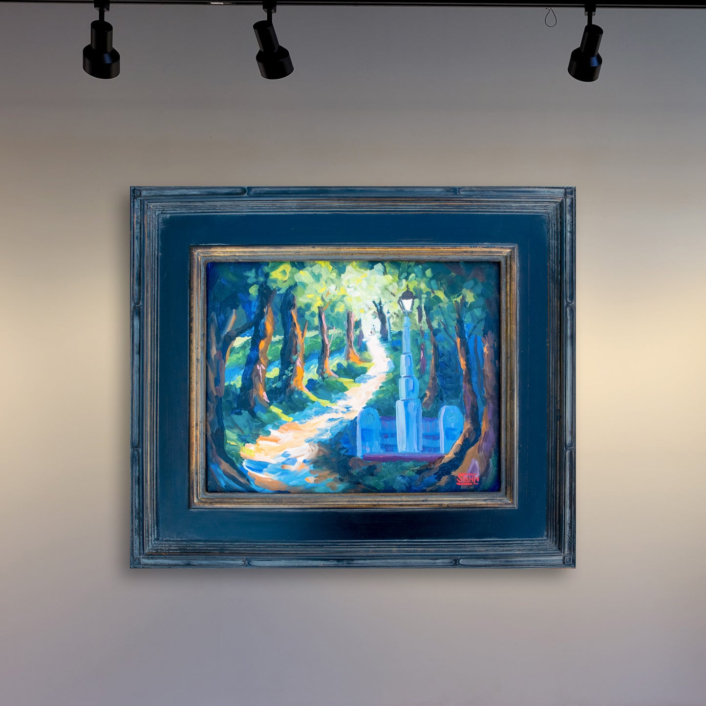 Sequoyah Hills Morning Walk Original Plein Air Oil Painting