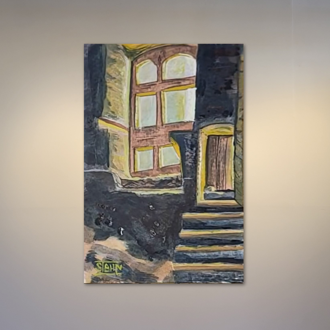 Old Castle Gouache Painting