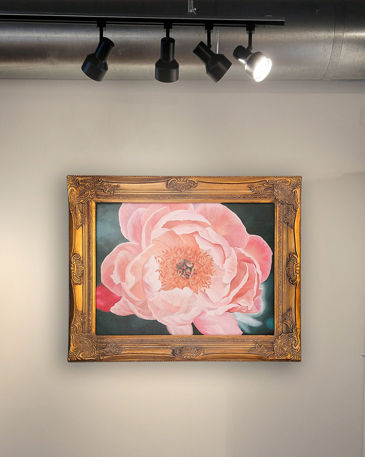 The Quiet Bloom Original Peony Acrylic Painting