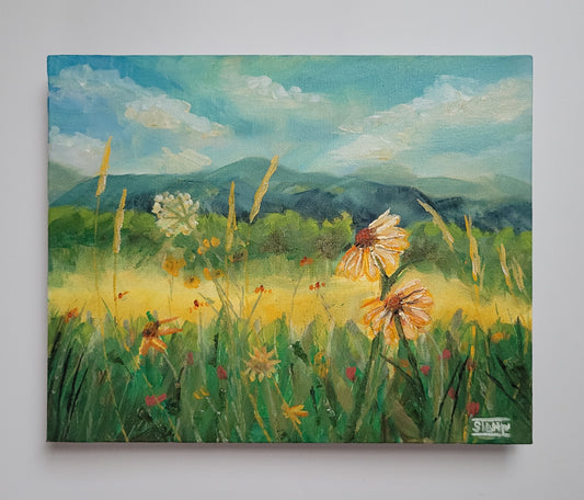 Wildflowers in the Cove Original Oil Painting