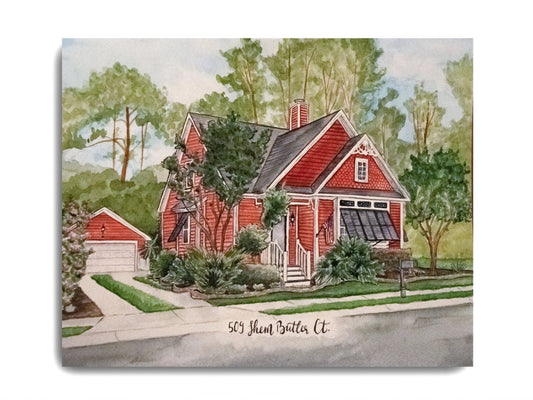 Custom Watercolor House