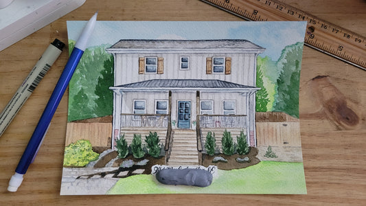 Custom Watercolor House Painting