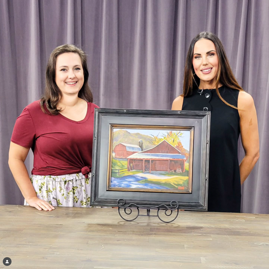 Barns at Roundtop Mountain Original Oil Plein Air Painting