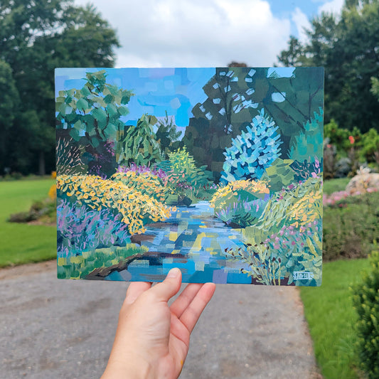 University of Tennessee Knoxville Botanical Gardens Original Plein Air Acrylic Painting