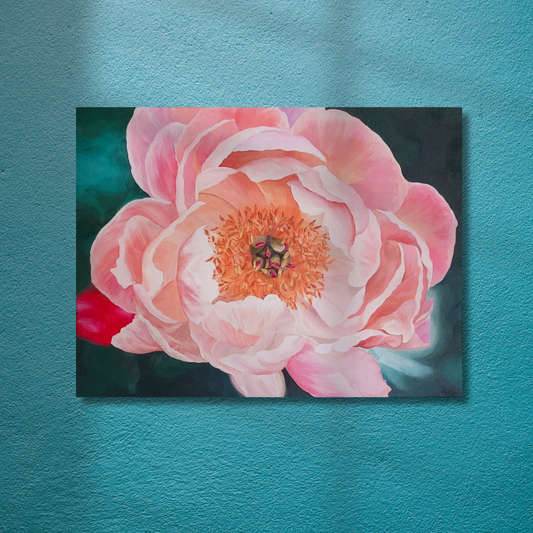 The Quiet Bloom Original Peony Acrylic Painting