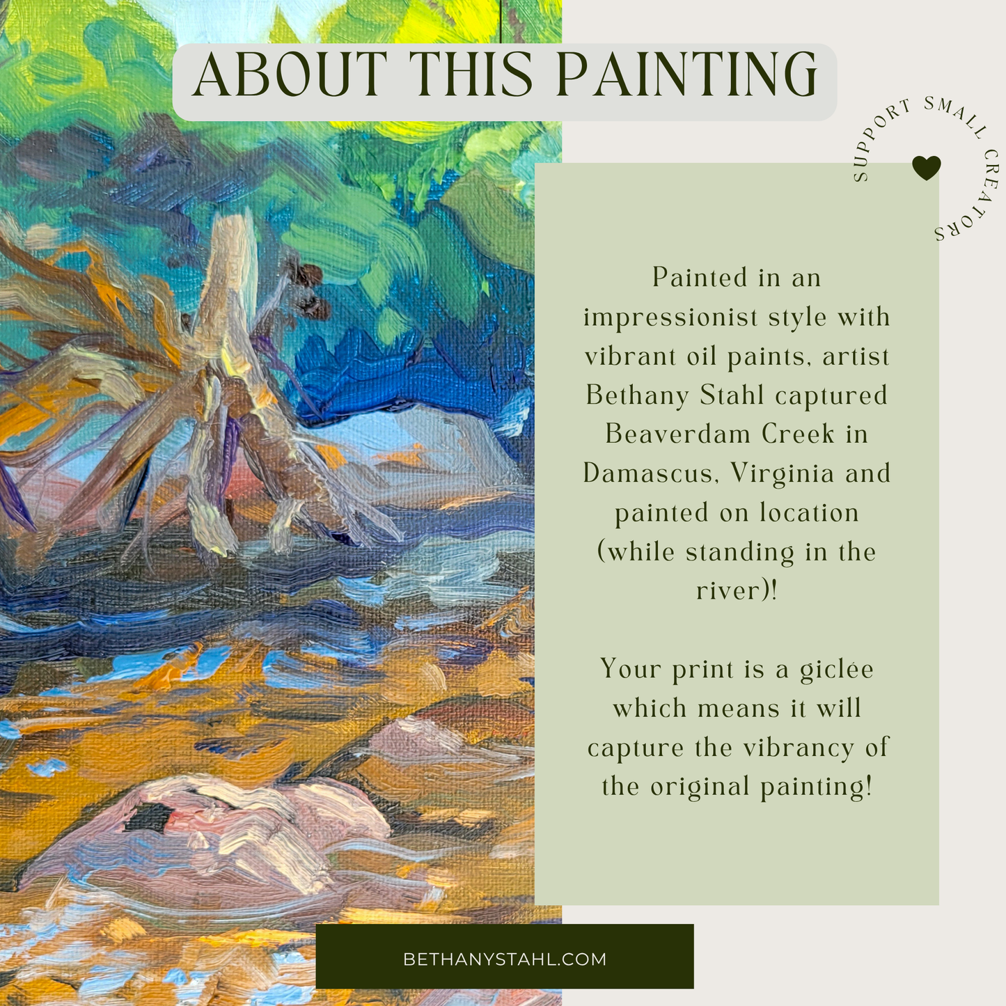 River Landscape Wall Art – Beaverdam Creek Giclée Fine Art Poster