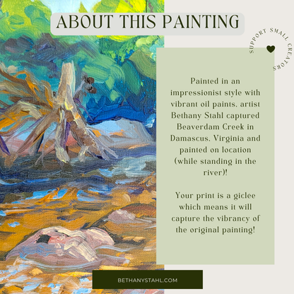 River Landscape Wall Art – Beaverdam Creek Giclée Fine Art Poster