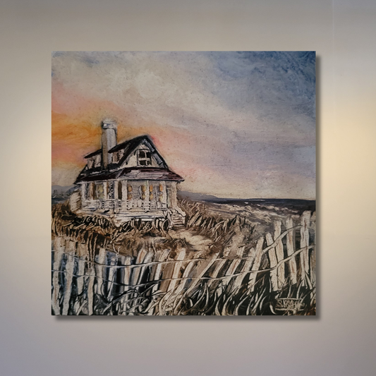 Cottage on the Beach Oil Painting