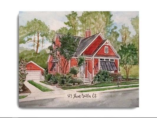 Custom Watercolor House Painting