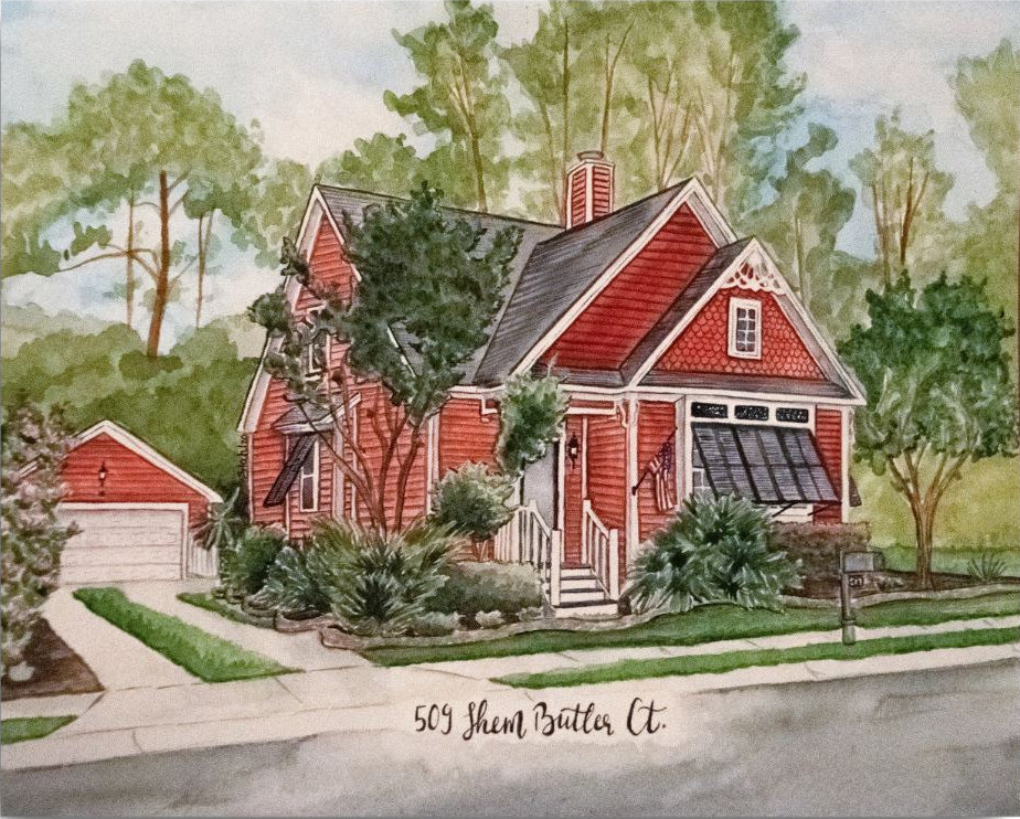 Custom Watercolor House