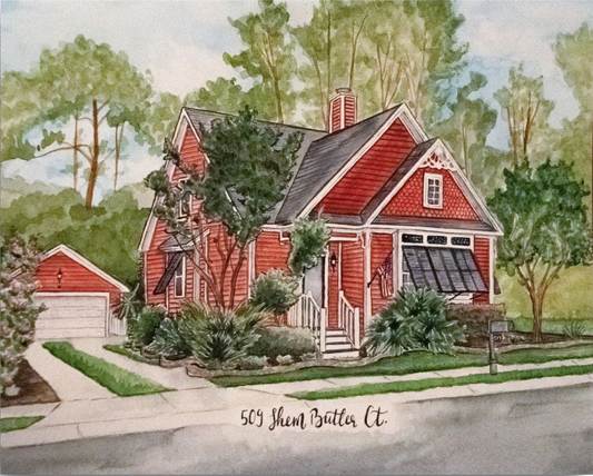 Custom Watercolor House