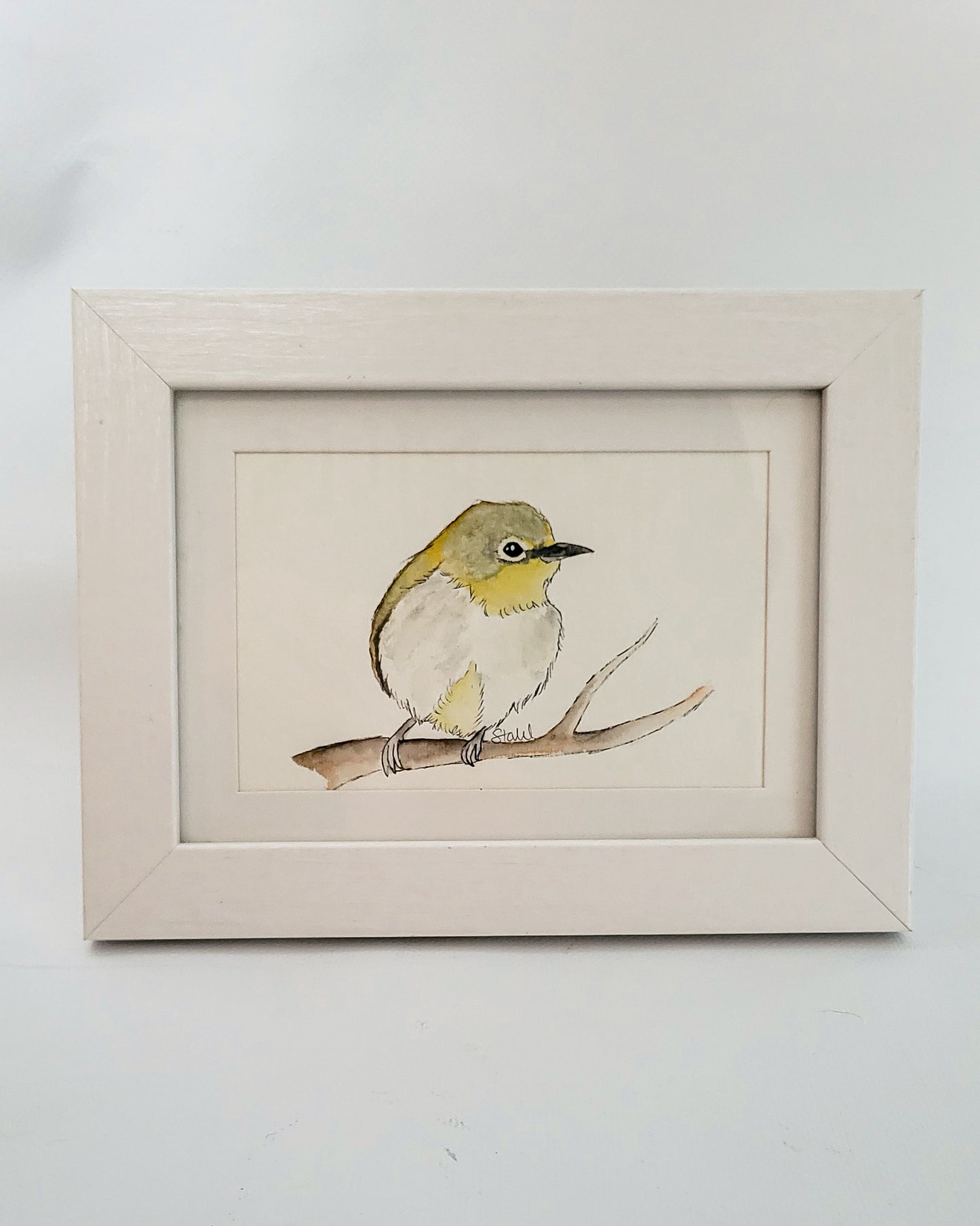 Yellow Bird Framed Watercolor Painting