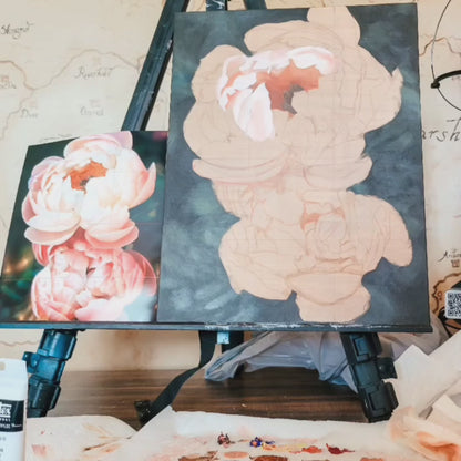 Elysium Original Peony Acrylic Painting