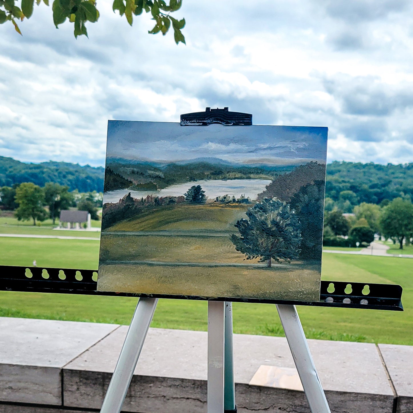 Lakeshore Park Original Plein Air Oil Painting