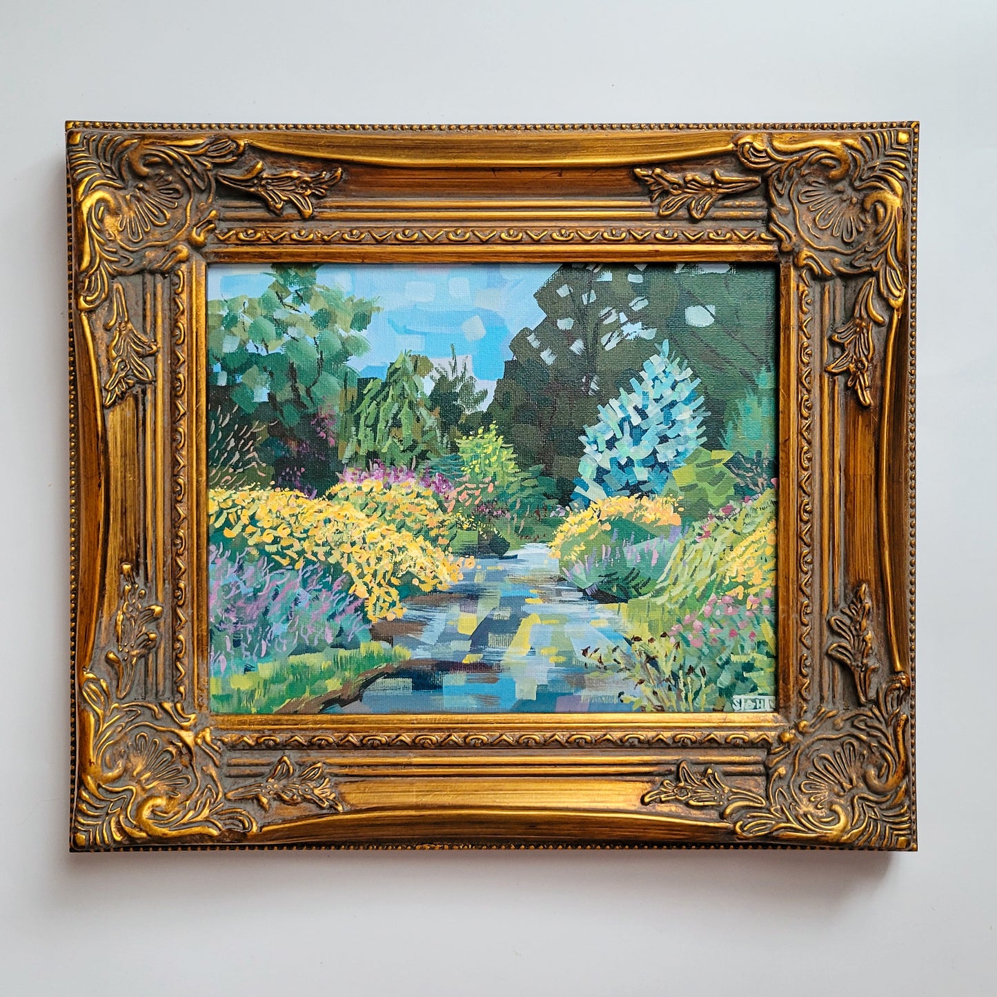University of Tennessee Knoxville Botanical Gardens Original Plein Air Acrylic Painting